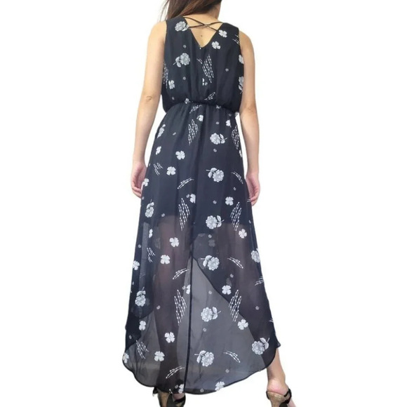 NEW New Maurices Black Floral High Low Dress - Picture 4 of 13